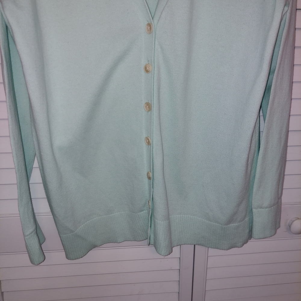 GAP Mint Green V-Neck Button Cardigan XL - Picture 3 of 3